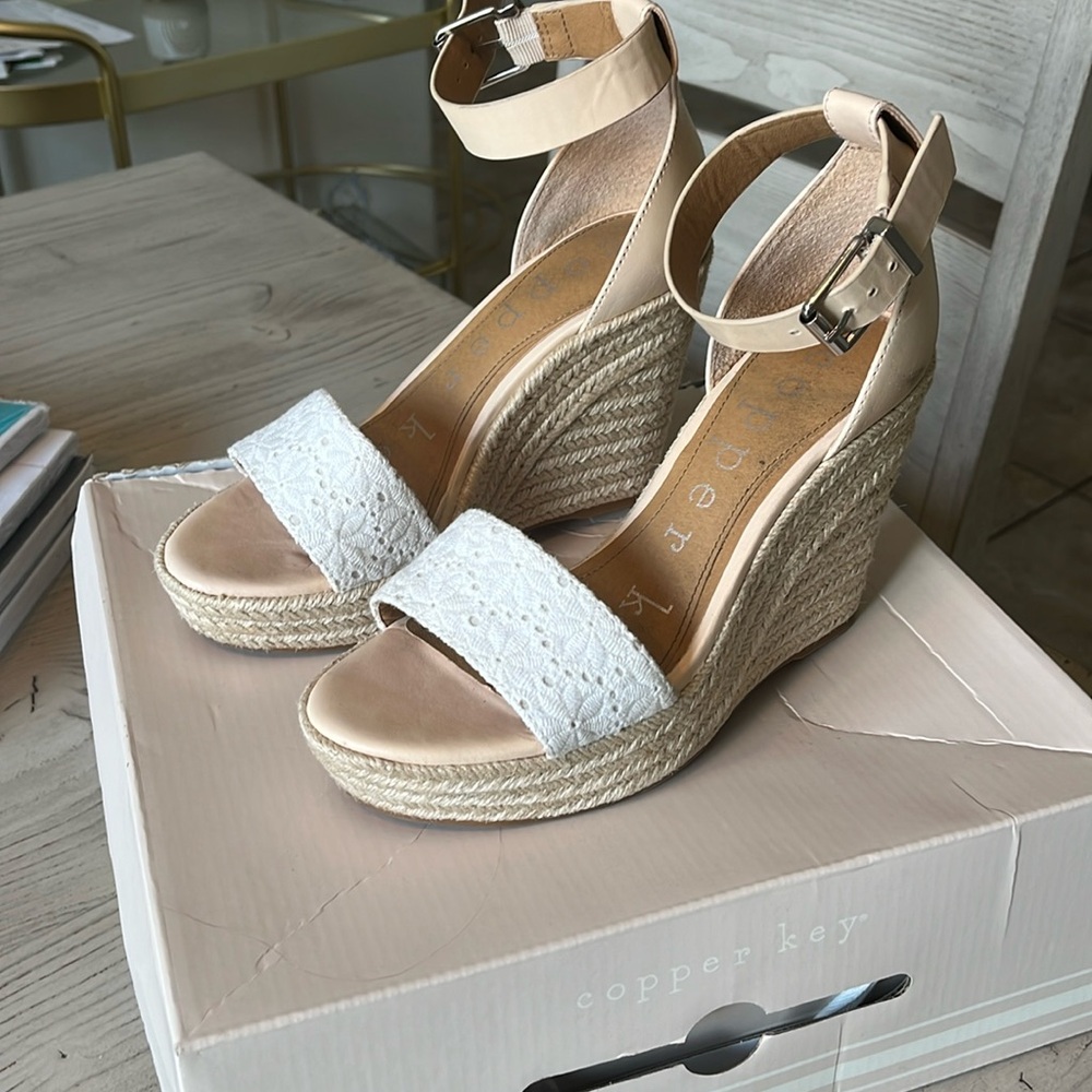 Copper key  high tide wedge espradril